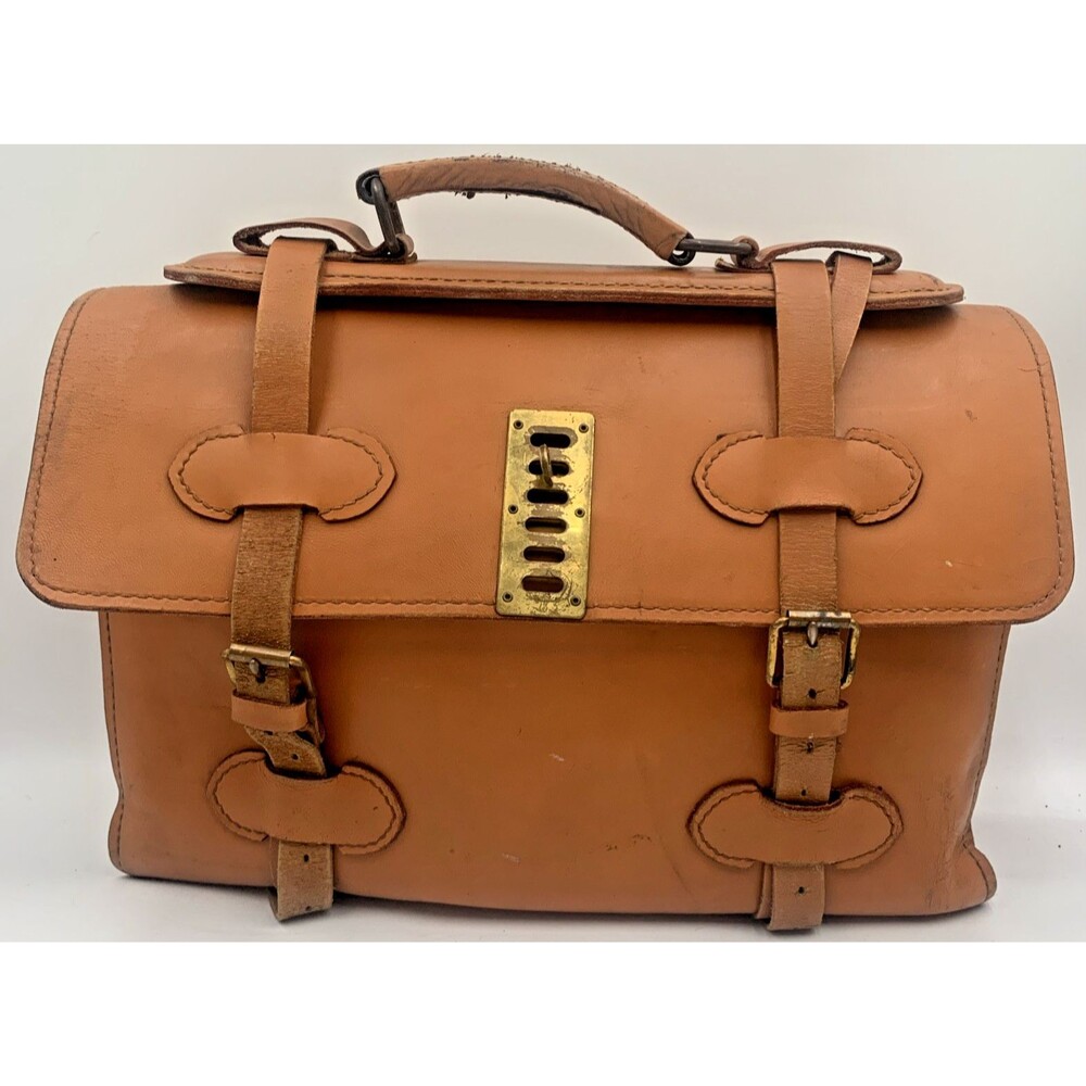 Vintage Coopers & Lybrand Auditors Briefcase Messanger Bag MCM 4 Gusset Brown